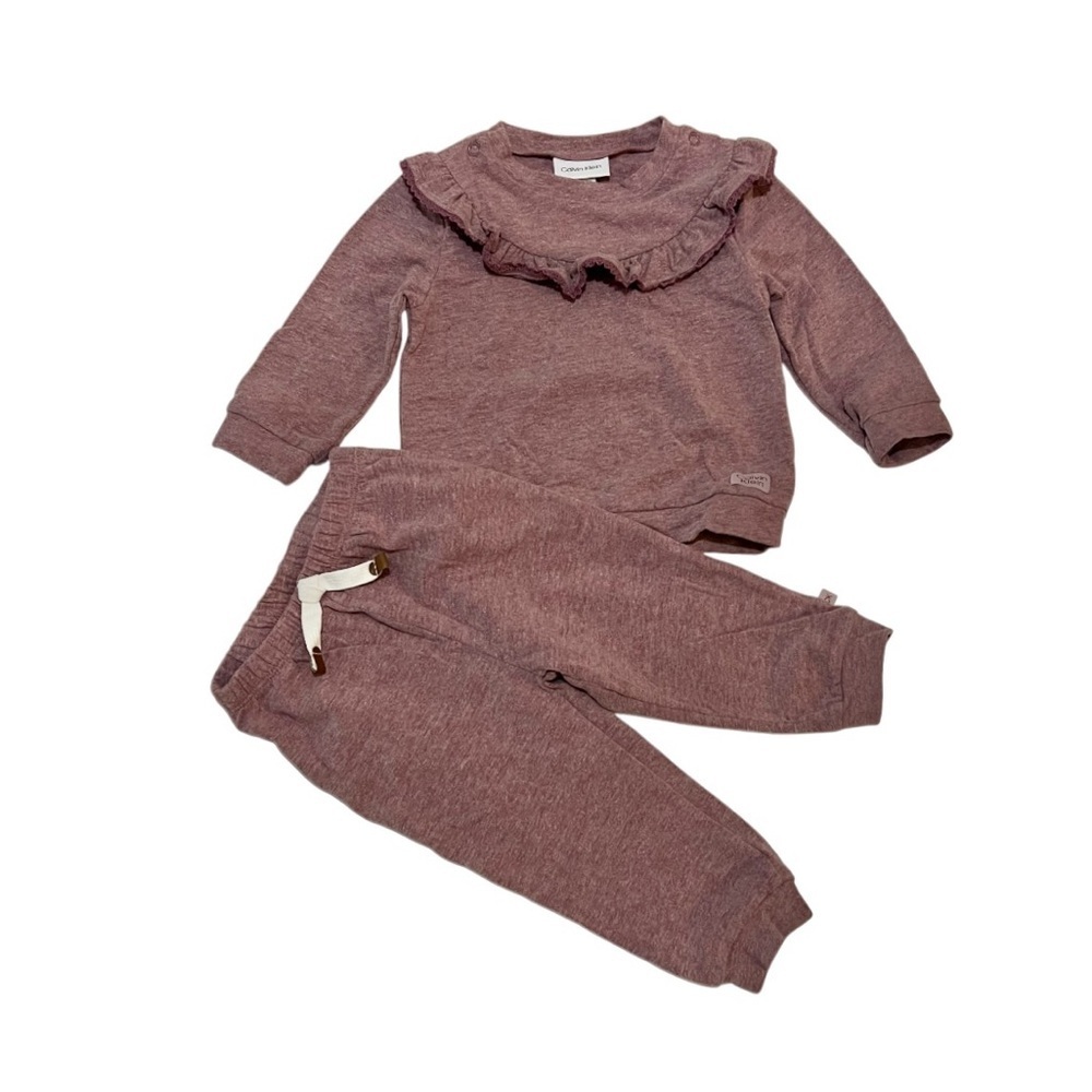 Calvin Klein Ruffled‎ Mauve Baby’s Matching Outfit
